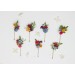 Set of 7 Colorful Flower Hairpins | Bridal & Bridesmaid Hair Accessories