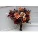 Burgundy, Orange, Rust & Brown Bridal Faux Bouquet | Fall Wedding Flowers