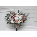 White, Blush & Pink Faux Wedding Bouquets – Soft Elegant Florals for Bride and Bridesmaids