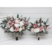 Wedding bouquets in white blush pink colors. Bridal bouquet. Faux bouquet. Bridesmaid bouquet. 5128