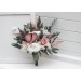 Wedding bouquets in white blush pink colors. Bridal bouquet. Faux bouquet. Bridesmaid bouquet. 5128