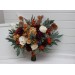 Wedding bouquets in rust burgundy ivory colors. Bridal bouquet. Faux bouquet. Bridesmaid bouquet. 0007