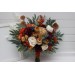 Wedding bouquets in rust burgundy ivory colors. Bridal bouquet. Faux bouquet. Bridesmaid bouquet. 0007