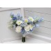 Dusty Blue & Ivory Small Bridal Bouquet | Bridesmaid Wildflower Posy