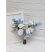 Dusty Blue & Ivory Small Bridal Bouquet | Bridesmaid Wildflower Posy