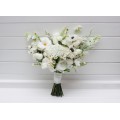 White Bridal Bouquet with Anemones, Tulips & Daisies | Faux Wildflowers