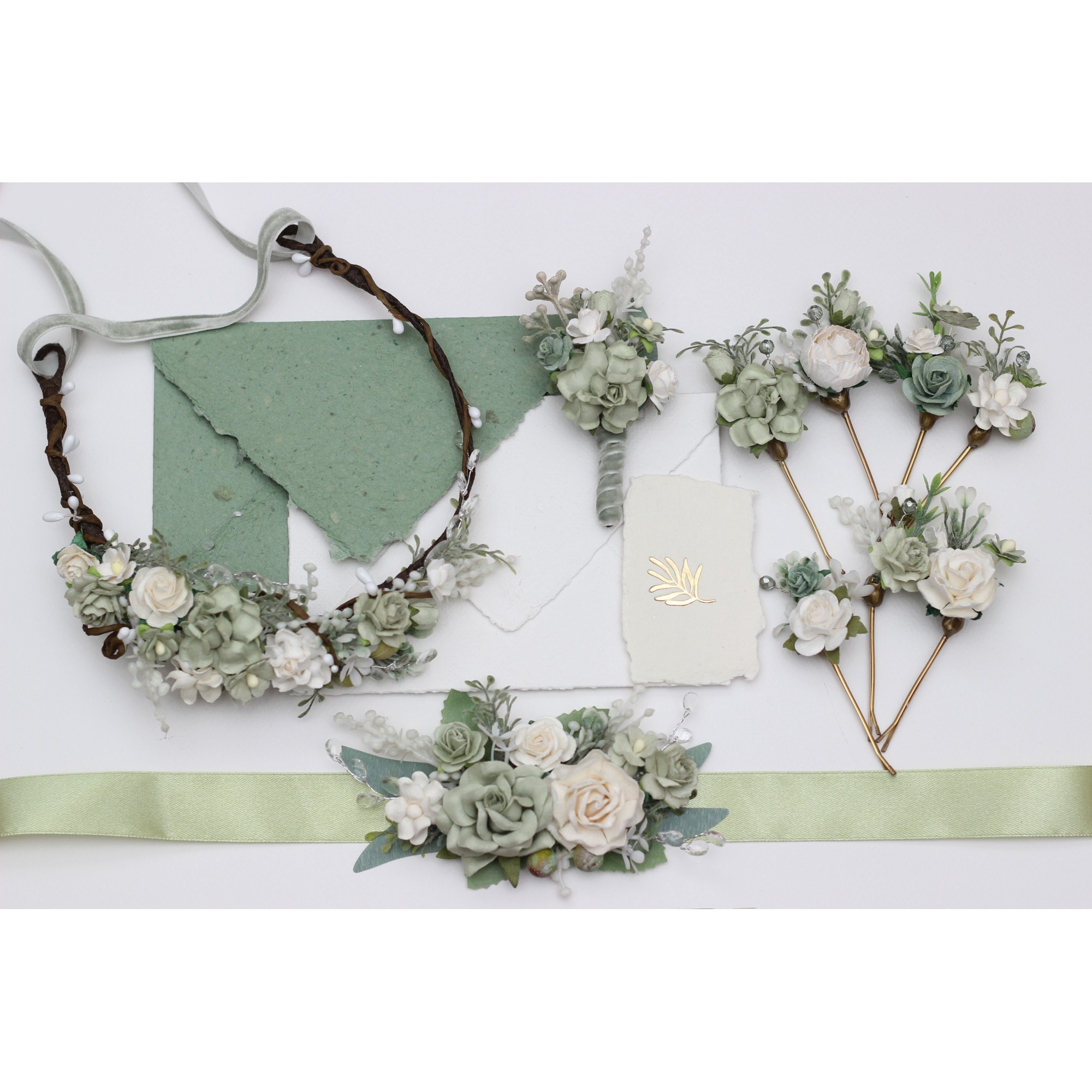 sage green sash for dress Vega Ceremony Girl Silk Sash in Sage Green