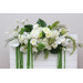 White & Green Flower Arch Arrangement with Hanging Amaranthus | Wedding Arbor Decor