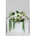 White & Green Flower Arch Arrangement with Hanging Amaranthus | Wedding Arbor Decor