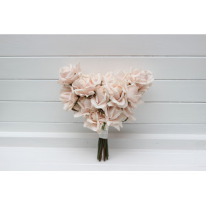 Real touch flowers.Blush pink bridal bouquet. One-kind-flower bouquet.Wedding rose bouquet. Heart bouquet.  Single color bouquet. 5394