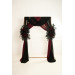 Flower Arch Arrangement in Black & Burgundy | Faux Wedding Flowers for Halloween Wedding Archway