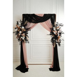  Flower arch arrangement in dusty rose black cinnamon white colors.  Arbor flowers. Floral archway. Faux flowers for wedding arch. 5203