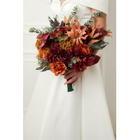 Wedding bouquets in rust burgundy cinnamon orange color theme. Bridal bouquet.Cascading bouquet. Faux bouquet. Bridesmaid bouquet 0033 Wedding bouquets in rust burgundy cinnamon orange color theme. Bridal bouquet.Cascading bouquet. Faux bouquet. Bridesmaid bouquet 0033