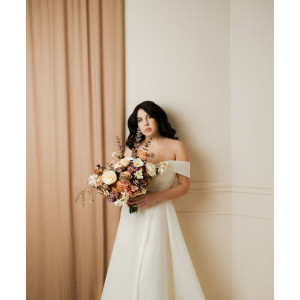 Mocha mousse cream bouquet. Bridal bouquet. Faux flowers. Wedding bouquet. Bridesmaid bouquet. 5368