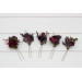 Set of 5 Hair Pins in Purple, Burgundy & Gold | Wedding Flower Hair Accessories