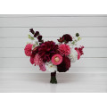 Colorful Bridal Bouquet in White & Magenta Pink | Summer Wedding Dahlia Bouquet