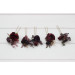 Set of 5 Hair Pins in Purple, Burgundy & Gold | Wedding Flower Hair Accessories