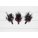 Black, Purple & Magenta Wedding Boutonnieres & Wrist Corsages | Bold Floral Accessories