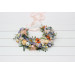 Peach, Orange, Dusty Blue, Ivory & Lilac Flower Crown | Wildflowers Hair Wreath