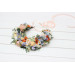 Peach, Orange, Dusty Blue, Ivory & Lilac Flower Crown | Wildflowers Hair Wreath