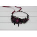 Black, Purple & Magenta Flower Crown | Wedding & Gothic Halloween Hair Wreath