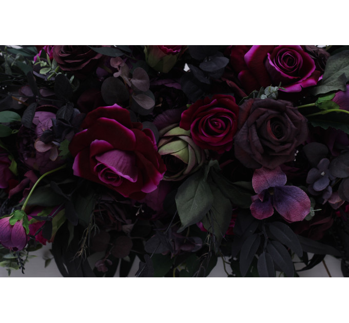 Purple, Black, Magenta & Green Floral Arrangement for Halloween or Gothic Wedding | Archway Decor
