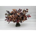 Boho Protea Bridal Bouquet | Faux Purple, Brown & Mauve Flowers for Fall Weddings