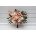 Cascading Boho Bridal Bouquet in Dusty Rose, Peach & Ivory | Faux Fall Wedding Flowers