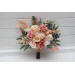 Cascading Boho Bridal Bouquet in Dusty Rose, Peach & Ivory | Faux Fall Wedding Flowers