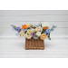 Bridesmaid Basket with Peach, Orange, Dusty Blue, Ivory, Lilac Flowers | Wildflower Wedding Bouquet