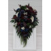 Purple, Ivory, Emerald, Burgundy & Navy Blue Cascading Bridal Bouquet in Dramatic Wedding Tones