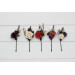 Set of 5 Bobby Pins in Black, Gold, Purple, Ivory & Rust Color Scheme | Flower Hair Pins for Bridesmaids