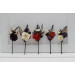 Set of 5 Bobby Pins in Black, Gold, Purple, Ivory & Rust Color Scheme | Flower Hair Pins for Bridesmaids