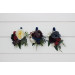Wedding Boutonnieres and Wrist Corsage in Purple, Ivory, Emerald, Burgundy & Navy Blue