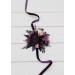 Wedding Boutonnieres and Wrist Corsage in Purple, Fuchsia, Pink & Black – Elegant Flower Accessories
