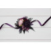 Wedding Boutonnieres and Wrist Corsage in Purple, Fuchsia, Pink & Black – Elegant Flower Accessories
