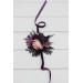 Wedding Boutonnieres and Wrist Corsage in Purple, Fuchsia, Pink & Black – Elegant Flower Accessories