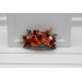 Burnt Orange, Red & Burgundy Flower Comb – Bold Faux Bridal Hair Accessory