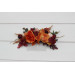 Burnt Orange, Red & Burgundy Flower Comb – Bold Faux Bridal Hair Accessory