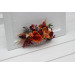 Burnt Orange, Red & Burgundy Flower Comb – Bold Faux Bridal Hair Accessory