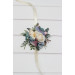Wedding Boutonnieres & Wrist Corsage in Dusty Blue, Blush Pink & Yellow | Wildflower Faux Flower Accessories