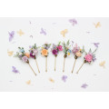 Set of 7 Colorful Flower Hair Pins | Peach, Lilac, Pink, Dusty Blue Wildflowers | Bridesmaid Gift