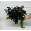 Moody Forest Green and Black Gold Bridal Bouquet for Gothic or Halloween Weddings