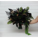 Moody Forest Green and Black Gold Bridal Bouquet for Gothic or Halloween Weddings