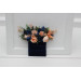 Peach & Navy Blue Wedding Boutonnieres and Wrist Corsages – Sophisticated Faux Flower Accessories