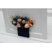 Peach & Navy Blue Wedding Boutonnieres and Wrist Corsages – Sophisticated Faux Flower Accessories