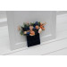 Peach & Navy Blue Wedding Boutonnieres and Wrist Corsages – Sophisticated Faux Flower Accessories