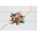 Dusty Rose, Olive, Beige & Brown Wedding Boutonnieres and Wrist Corsages – Faux Floral Accessories