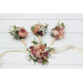 Dusty Rose, Olive, Beige & Brown Wedding Boutonnieres and Wrist Corsages – Faux Floral Accessories