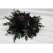 Cascading Bridal & Bridesmaid Bouquets – Gothic Faux Flowers in Deep Purple, Black & Dark Green